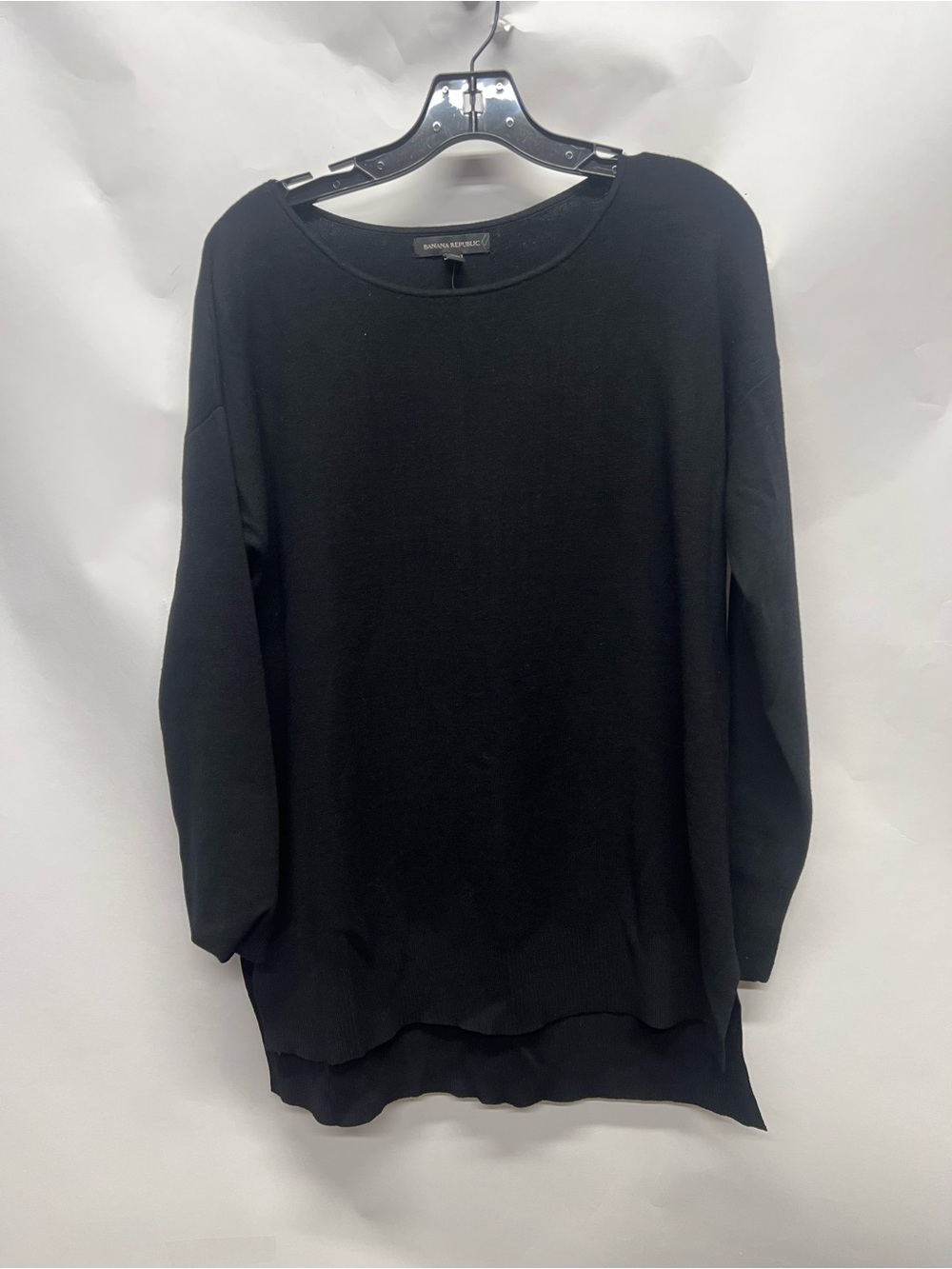 Banana Republic Women’s Size M Black Boat Neck Relaxed Tunic Sweater NWT